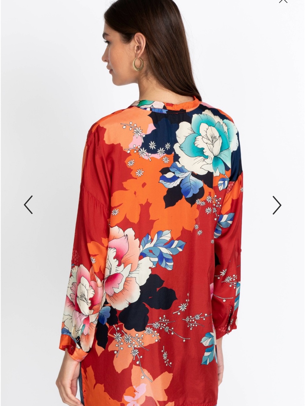 Johnny Was Tura Jarah Floral Print Button-Down Blouse View 2